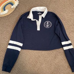Hollister Navy Blue Crop Longsleeve size XS